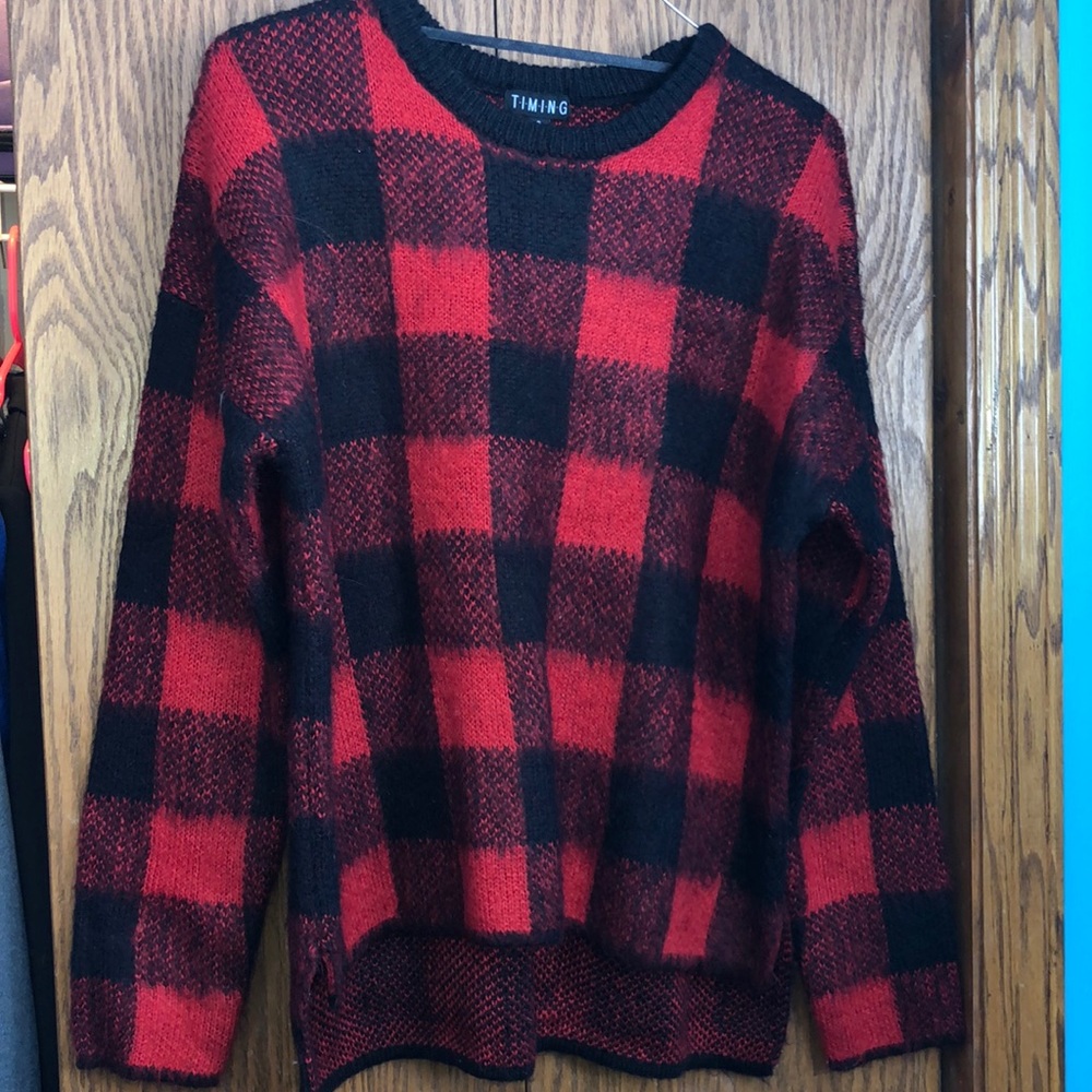Boutique Buffalo Check Sweater